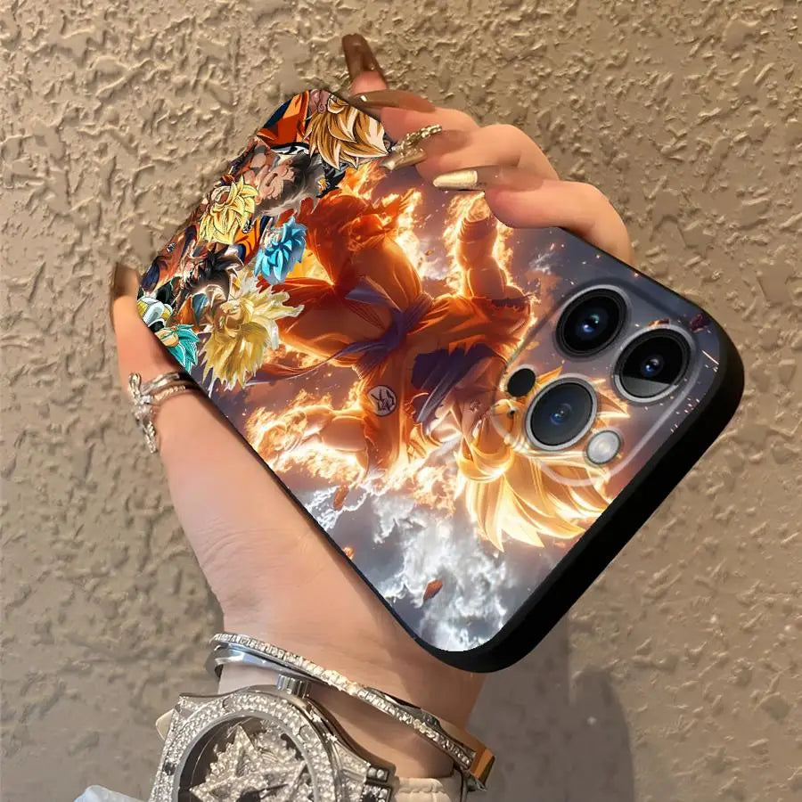 Dragon Ball Anime Vegeta Case for iPhone 17Air 15 16 14 Plus XR 7 8 13 12 11 17 Pro Max XS Max Black Soft Phone Cover