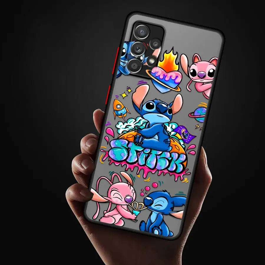 Cartoon Stitch Case for Samsung Galaxy A17 A52 A35 A73 A33 A14 A23 A56 A55 A54 A52S A72 A53 A34 A36 A16 A15 Phone Cover