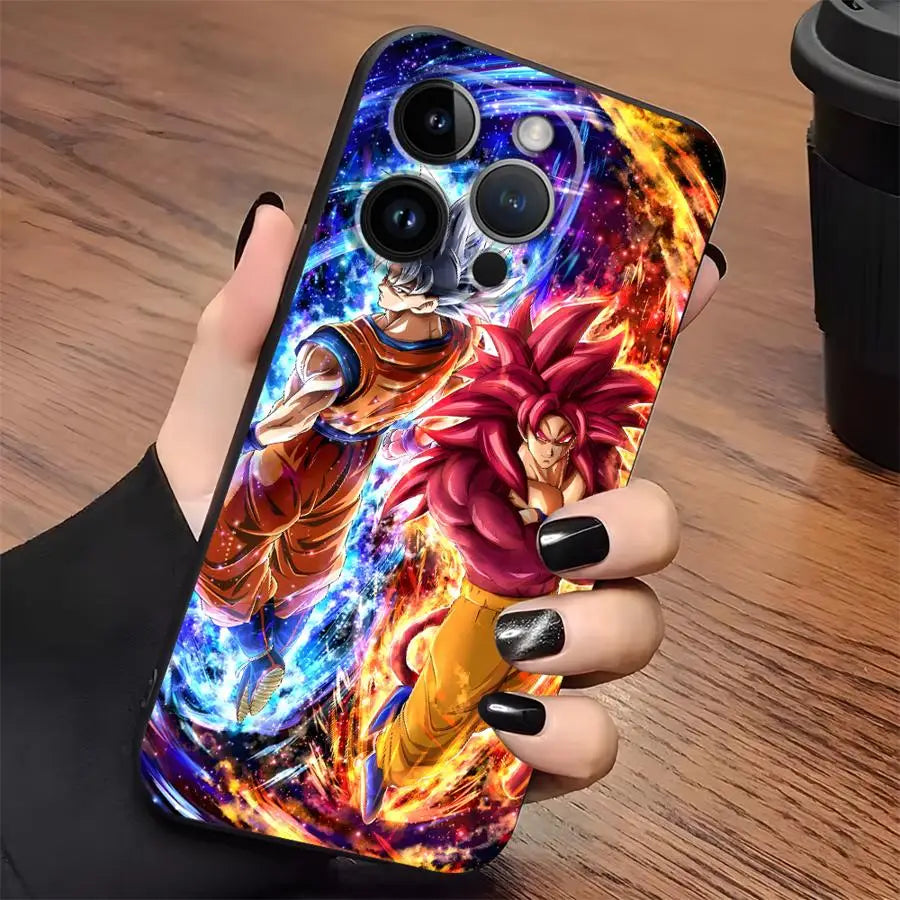 Dragon Ball Anime Vegeta Case for iPhone 17Air 15 16 14 Plus XR 7 8 13 12 11 17 Pro Max XS Max Black Soft Phone Cover