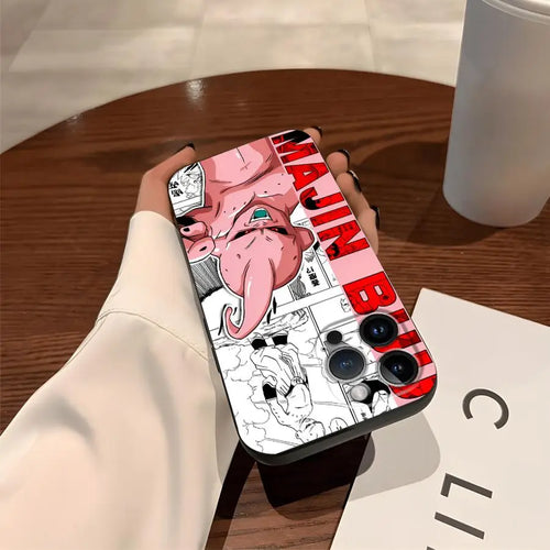 Case for iPhone 7 8 XR XS Max 17Air 15 16 14 Plus 13 12 11 17 Pro Max Black Soft Phone Cover Dragon Ball Comic Majin Buu