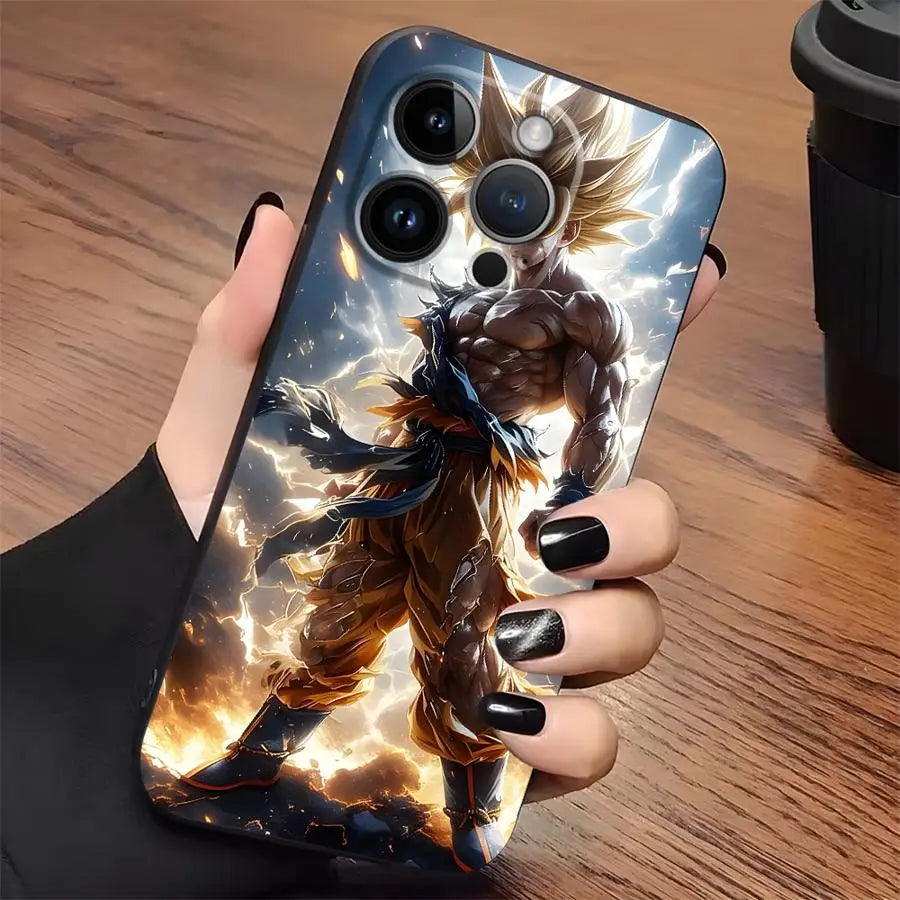 Dragon Ball Anime Vegeta Case for iPhone 17Air 15 16 14 Plus XR 7 8 13 12 11 17 Pro Max XS Max Black Soft Phone Cover