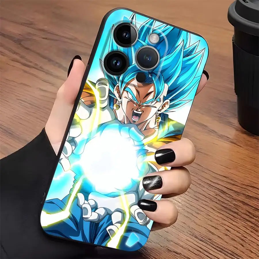 Dragon Ball Anime Vegeta Case for iPhone 17Air 15 16 14 Plus XR 7 8 13 12 11 17 Pro Max XS Max Black Soft Phone Cover