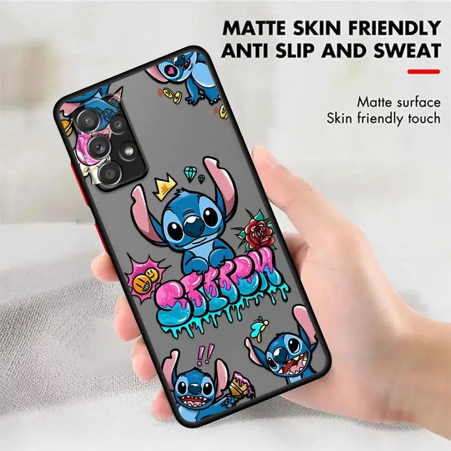 Cartoon Stitch Case for Samsung Galaxy A17 A52 A35 A73 A33 A14 A23 A56 A55 A54 A52S A72 A53 A34 A36 A16 A15 Phone Cover