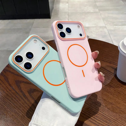 Luxury Magnetic Matte Soft Phone Case For iPhone 17 Pro Max Air 16E 15 14 13 12 11 17 shockproof magsafe Wireless Charging Cover