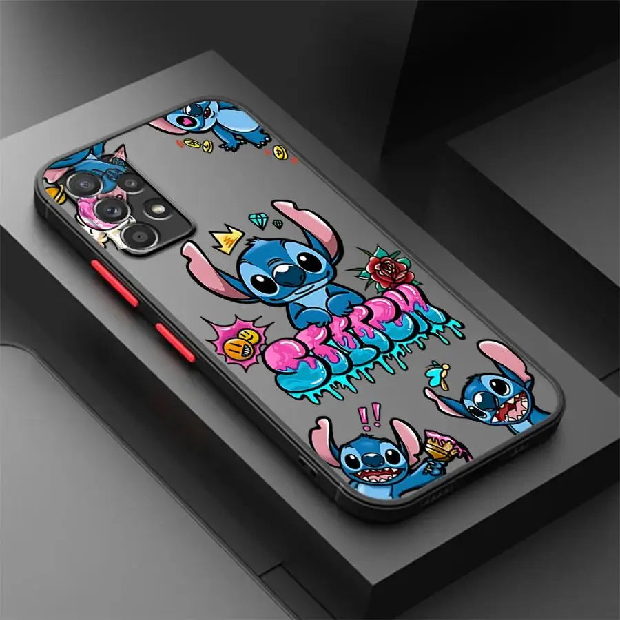 Cartoon Stitch Case for Samsung Galaxy A17 A52 A35 A73 A33 A14 A23 A56 A55 A54 A52S A72 A53 A34 A36 A16 A15 Phone Cover