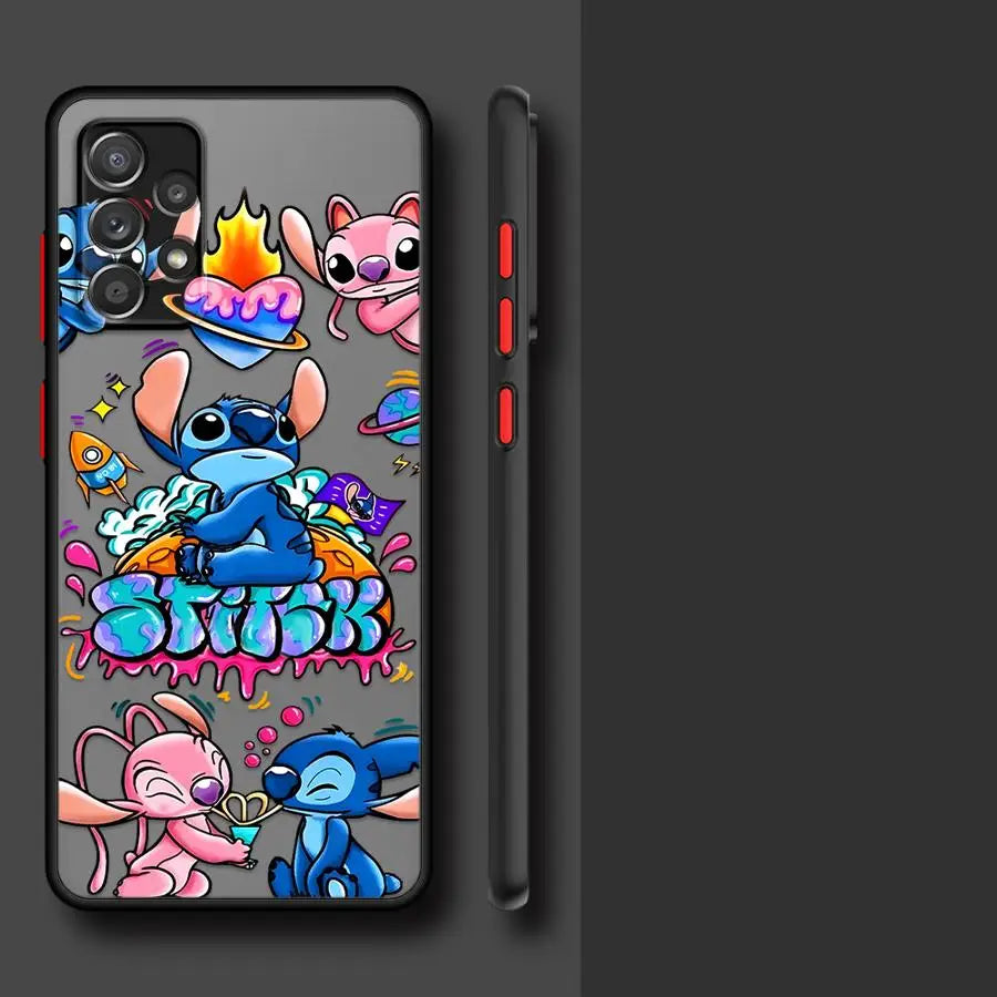 Cartoon Stitch Case for Samsung Galaxy A17 A52 A35 A73 A33 A14 A23 A56 A55 A54 A52S A72 A53 A34 A36 A16 A15 Phone Cover