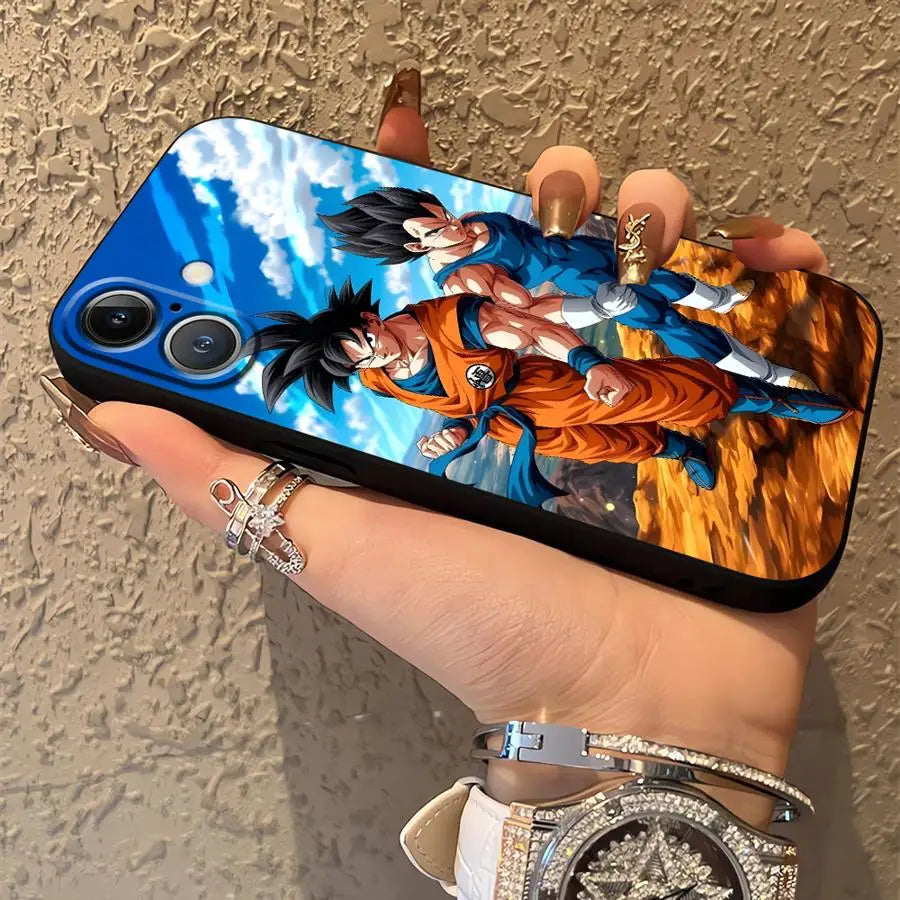 Dragon Ball Anime Vegeta Case for iPhone 17Air 15 16 14 Plus XR 7 8 13 12 11 17 Pro Max XS Max Black Soft Phone Cover