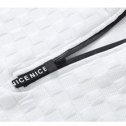 Men's Quarter Zip Sweatshirts Casual Fall Mock Neck White Loose Pullover Long Sleeve Solid Graphic Zip Up Sweatshirt